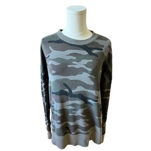 Time & Tru Sweatshirt Long Sleeves Crew Neck Camouflage Green Womens Small​